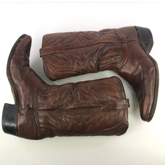 Vintage Durango Brown Leather Cowboy Western Boots Size 9.5 - Picture 3 of 10